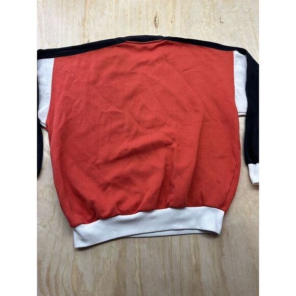 Adidas Crew Neck Sweatshirt 60’s 70’s Red Black White Embroidered Logo VTG - Picture 11 of 13